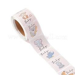 粘着ありがとうステッカーロール  四角い紙ギフト画像ステッカー  言葉  3.3x5.9cm&nbsp;X-DIY-M035-03G