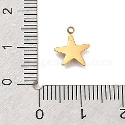 イオンプレーティング（IP）304ステンレスペンダント  ヒトデ  14KGP本金メッキ  10.5x9x1.5mm  穴：1mm&nbsp;STAS-P379-15A-G