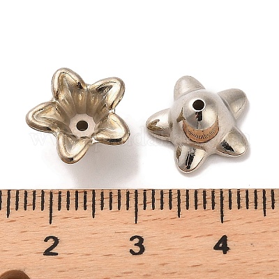 CCB ビーズキャップ  花  プラチナ  12.5x6mm  穴：1.2mm&nbsp;CCB-U001-10P-1