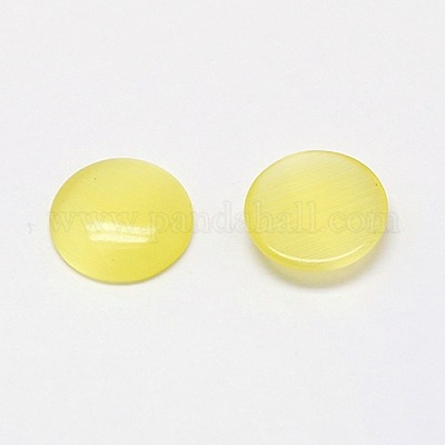 キャッツアイカボション  半円  シャンパンイエロー  8x3mm&nbsp;CE-J002-8mm-37-1