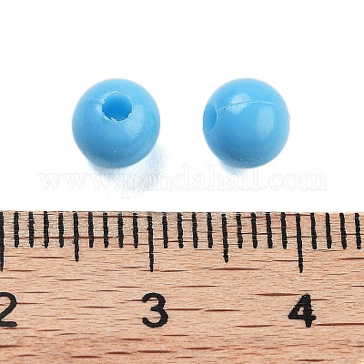 プラスチックビーズ  ラウンド  ダークブルー  6x5.5mm  穴：1.8mm  約3846個/500g&nbsp;MACR-S378-01L-1