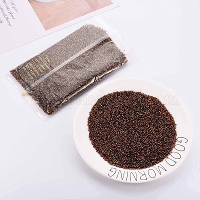 ガラス竹ビーズ  銀並ぶ  ダークチソウ  1.8~2.2x1.8~2mm  穴：0.8~0.9mm  約15000個/ポンド&nbsp;SEED-S032-08A-53-1