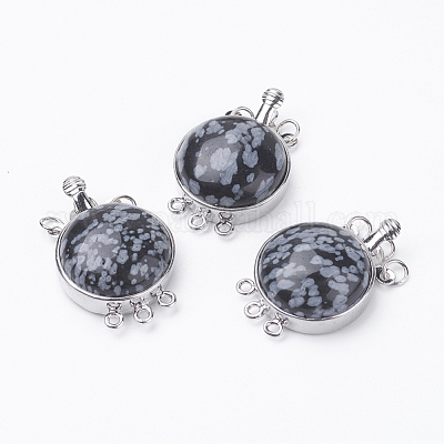 Natural/Synthetic Mixed Stone Box Clasps&nbsp;G-E427-P-1