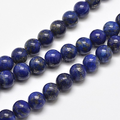 Natural Lapis Lazuli Round Bead Strands&nbsp;G-E262-01-8mm-1