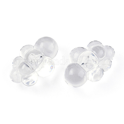 透明なアクリルビーズ  雲  透明  33x22.5x16.5mm  穴：2.5mm&nbsp;X-TACR-T026-01-1