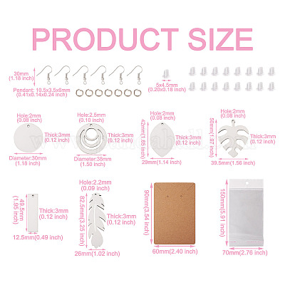 DIY Sublimation Blank Earring Making Kit&nbsp;DIY-SW0001-14-1