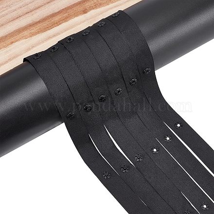 チロリアンテープ  プラスチックボタン付き  ブラック  3/4インチ（18mm）  約10.00ヤード（9.14m）/セット&nbsp;OCOR-NB0002-53A-1