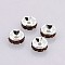 Brass Grade A Rhinestone Spacer Beads, Cadmium Free & Lead Free, Straight Flange, Rondelle, Silver, Coffee, 6mm, Hole: 1mm