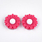 Resin Cabochons, Sunflower, Deep Pink, 15x5mm