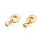 Brass Fold Over Clasps, Cadmium Free & Nickel Free & Lead Free, Oval, Real 18K Gold Plated, Clasp: 12.5x7x5.5mm, Inner Diameter: 3.8x1.2mm, Oval: 13.5x11.5x4.5mm