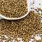 Baking Paint Glass Seed Beads, Cylinder, Dark Goldenrod, 2x1.5mm, Hole: 1mm, about 50398pcs/pound