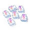 Acrylic Beads, Faceted, Bear, Light Sky Blue, 28x23x11.3mm, Hole: 3.5mm