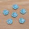 Resin Cabochons, Flower, Light Sky Blue, 11mm
