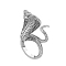 Alloy Open Cuff Ring, Knitting Loop Crochet Loop, Yarn Guide Finger Holder for Women, Antique Silver, Snake, Inner Diameter: 1.9cm