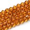 Transparent Glass Beads Strands, Faceted, Bicone, Dark Orange, 4x4mm, Hole: 0.8~1mm, about 75~78pcs/strand, 28~29cm