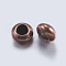 Brass Beads, Rondelle, Red Copper, 6x3.6mm, Hole: 3mm