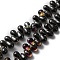 Electroplate Glass Beads, Top Drilled, Teardrop, Black, 8.5x5x5.5mm, Hole: 0.8mm