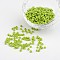 8/0 Opaque Colours Round Glass Seed Beads, Green Yellow, 3mm, Hole:1mm, about 1101pcs/50g