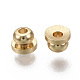 真鍮製スペーサービーズ  ニッケルフリー  18KGP本金メッキ  4x3mm  穴：1.2mm&nbsp;KK-T063-002-NF-2
