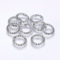 アンティークシルバーチベットの銀の連結リング  鉛フリー＆カドミウムフリー  直径約17mm  厚さ3mm  穴：11mm&nbsp;X-LF1419Y