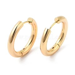 Stainless Steel Huggie Hoop Earrings, Real 18K Gold Plated, 24.5mm