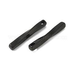 イオンプレーティング（IP）304ステンレスペンダント  ツイスト長方形チャーム  ブラック  40x5x5mm  穴：4x3mm&nbsp;STAS-U037-16B