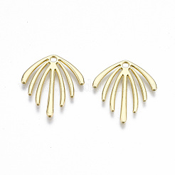 ラックメッキ合金ペンダント  カドミウムフリー＆鉛フリー  葉  ライトゴールド  22.5x20x1mm  穴：1.8mm&nbsp;PALLOY-T077-122LG-RS