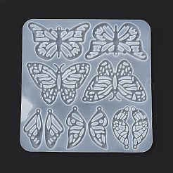 Diyシリコーンペンダント型  レジン型  UVレジン用  エポキシ樹脂ジュエリー作り  ちょうの模様  180x173x5.5mm  穴：2.2mm  内径：22~84x52~56.5mm&nbsp;LS-DIY-G079-13C