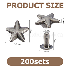 200 Bags Zinc Alloy Decorative Rivets&nbsp;FIND-FH0017-89