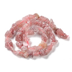 Raw Rough Synthetic Strawberry Quartz Beads Strands&nbsp;G-B065-C08