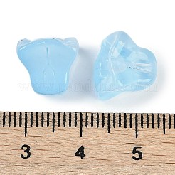 透明スプレーペイントガラスビーズ  花  空色  10.5x10.5x10.5mm  穴：1.6mm&nbsp;GLAA-H035-03G