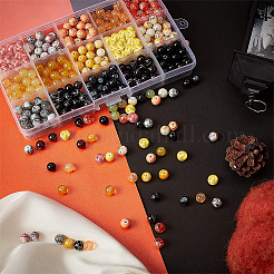 Drawbench & Baking Paint Glass Beads Strands&nbsp;GLAA-PH0001-03-8mm
