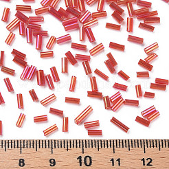 Tube AB-Color Plated Glass Bugle Beads&nbsp;SEED-R011-165B