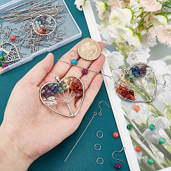 DIY Stone Tree of Life Drop Earring Making Kit&nbsp;DIY-CA0003-64