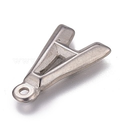 変色しにくい304ステンレススチールペンダント  アルファベット  文字.a  16x10x1.8mm  穴：1.2mm&nbsp;STAS-H119-01P-A