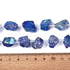 Dyed Electroplate Raw Rough Natural Amethyst Beads Strands&nbsp;G-Q610-05A