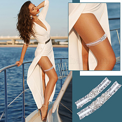 Nylon Lace Elastic Bridal Garters&nbsp;AJEW-WH0661-25A