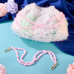 ABS Plastic Imitation Pearl Round Beaded Double Layer Bag Extender Chains&nbsp;HJEW-TAC0079