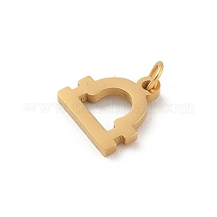 304ステンレススチールチャーム  丸カン付き  ゴールドカラー  星座チャーム  天秤座  10.5x10x1.5mm  穴：3mm&nbsp;LS-STAS-R001-04G-07