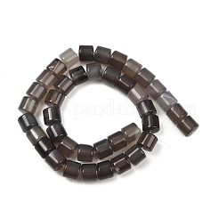 天然石グレーアゲートビーズ連売り  コラム  9~10x10mm  穴：1mm  約40個/連  15.55インチ（39.5cm）&nbsp;G-G275-D23-10x10mm