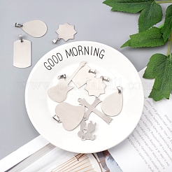 201 Stainless Steel Heart Stamping Blank Tag Pendants&nbsp;STAS-PH0018-77