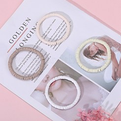 ポリマークレイ ヘイシ サーファー ストレッチ ブレスレット セット  重ね付けできるプレッピーブレスレット  小麦  内径：2インチ（5.2cm）  5個/カラー  4色  20個/セット&nbsp;BJEW-SW00127
