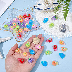 42Pcs 7 Colors Luminous Resin Tortoise with Fruit Display Decorations&nbsp;DJEW-SP0001-40