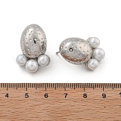 Brass Oval Stud Earrings&nbsp;EJEW-R016-07P