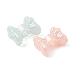 UVメッキ不透明アクリルビーズ  蝶結び  ABカラーメッキ  ミックスカラー  11x15x7.5mm  穴：3.5mm  約1008個/500g&nbsp;OACR-G058-14B
