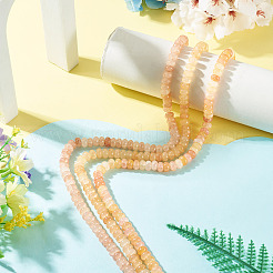 3連 3色のガラスビーズ連売り  天然石風  ロンデル  染め  砂茶色  8~8.5x4.5~5mm  穴：1~1.2mm  約155~159個/連  30.12~31.30インチ（76.5~79.5cm）  1連 / color&nbsp;GLAA-TA0004-16B