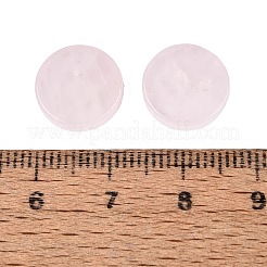 天然石ローズクォーツペンダント  フラットラウンドのチャーム  12x3mm  穴：1~1.4mm&nbsp;G-Q606-41H