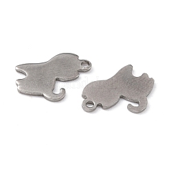変色しにくい201ステンレススチールペンダント  猫  ステンレス鋼色  15x10.5x0.8mm  穴：1.4mm&nbsp;STAS-K217-01