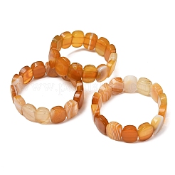 Oval Natural Banded Agate(Dyed & Heated) Beaded Stretch Bracelets for Women Men&nbsp;GG-CBA9ACE-A11