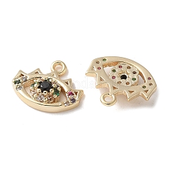 Brass Micro Pave Clear Cubic Zirconia Pendants&nbsp;KK-Q031-47G-07